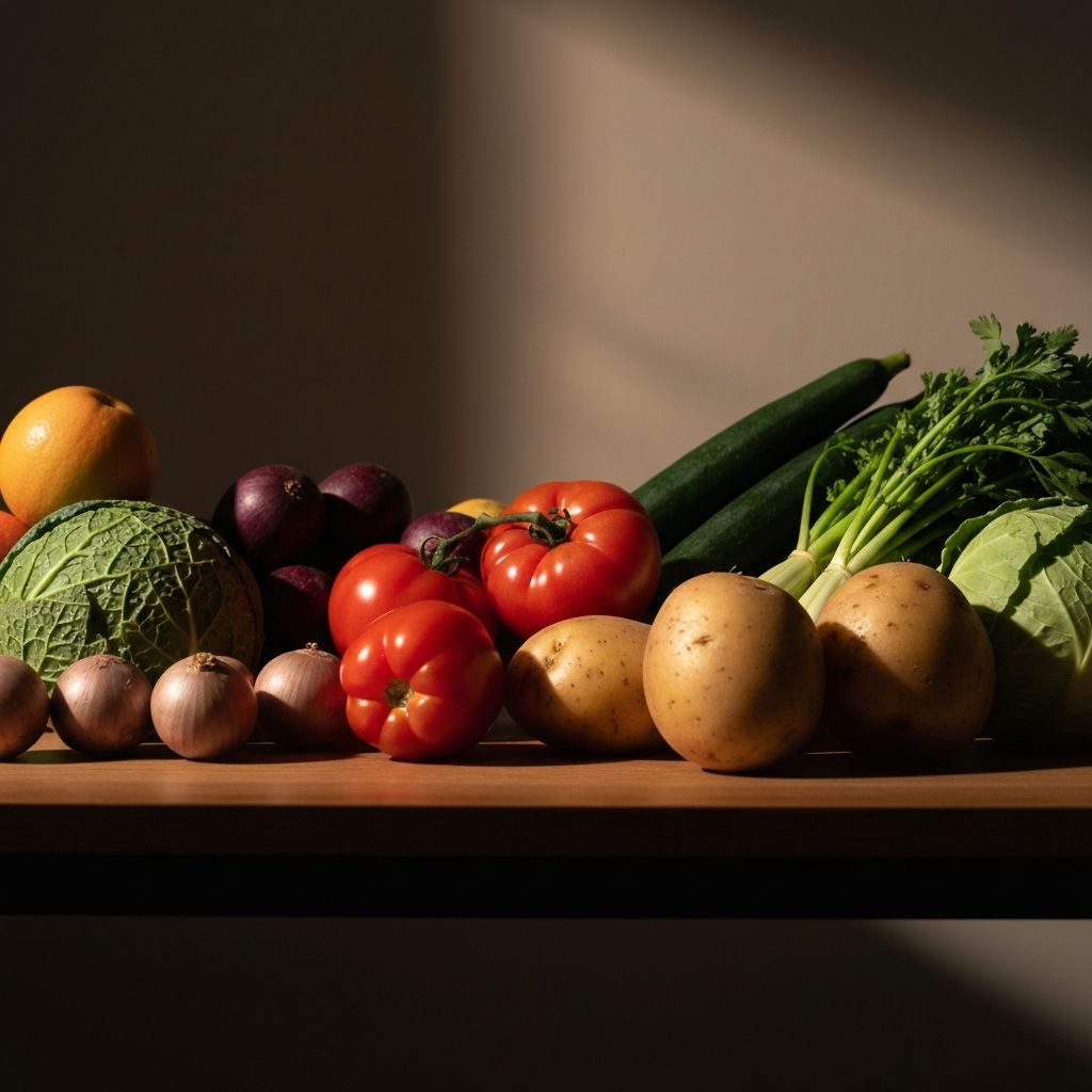 Fresh vegetables and whole foods